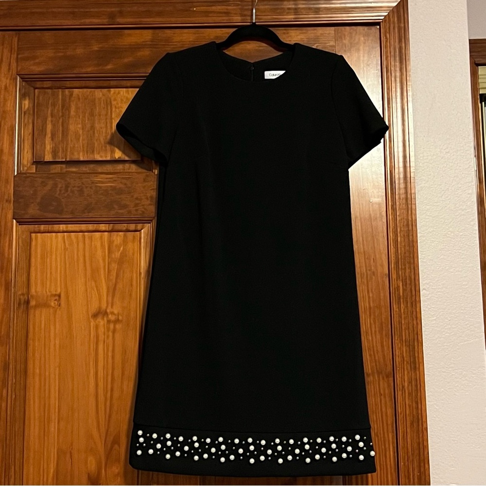 Calvin Klein Black Dress with Elegant Accents
